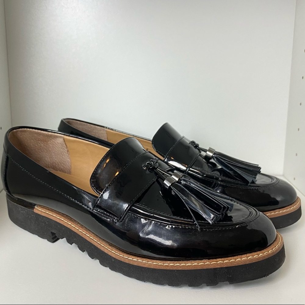 Franco Sarto Carolynn black patent leather loafer